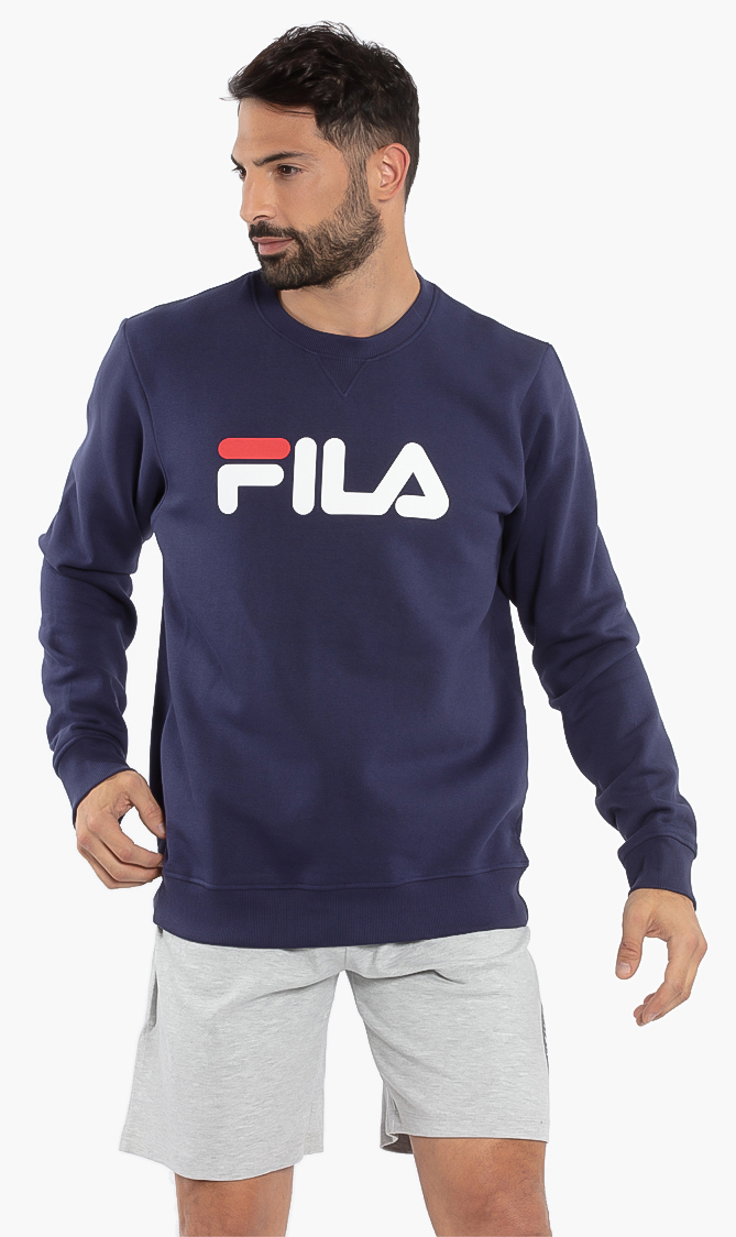Fila Blue Basil Cotton Sweatshirt for Men | The Deal Outlet