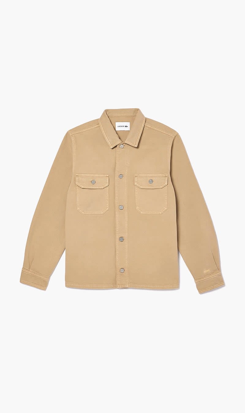 Lacoste Beige Oversized Denim Overshirt for Men