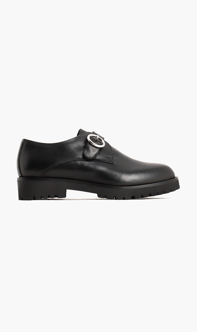 

Pollini Leather Buckle Strap Flats