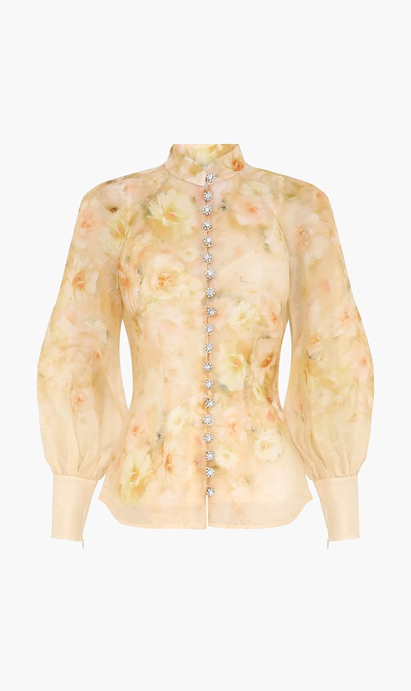 Zimmermann Yellow Crush Buttoned Blouse for Women