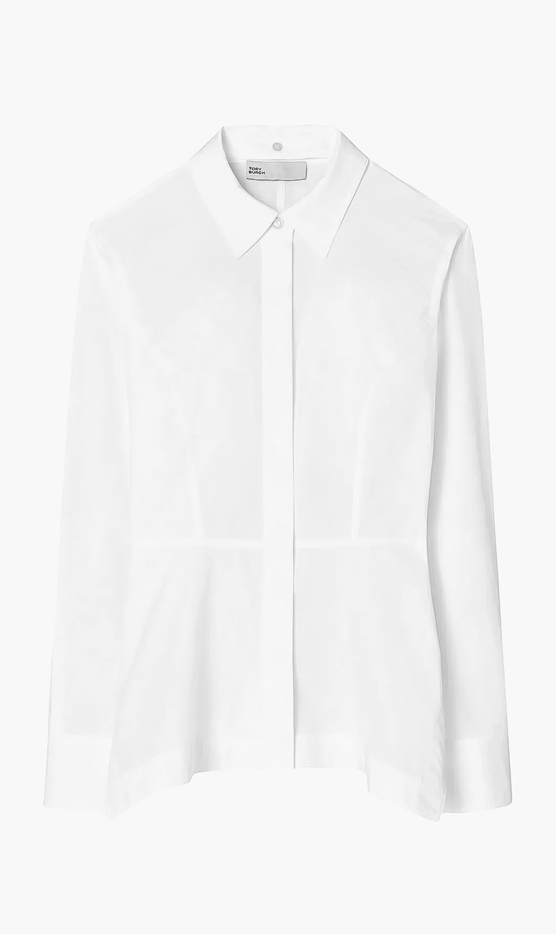 

Tory Burch White Poplin Shirt for Women | The Deal Outlet