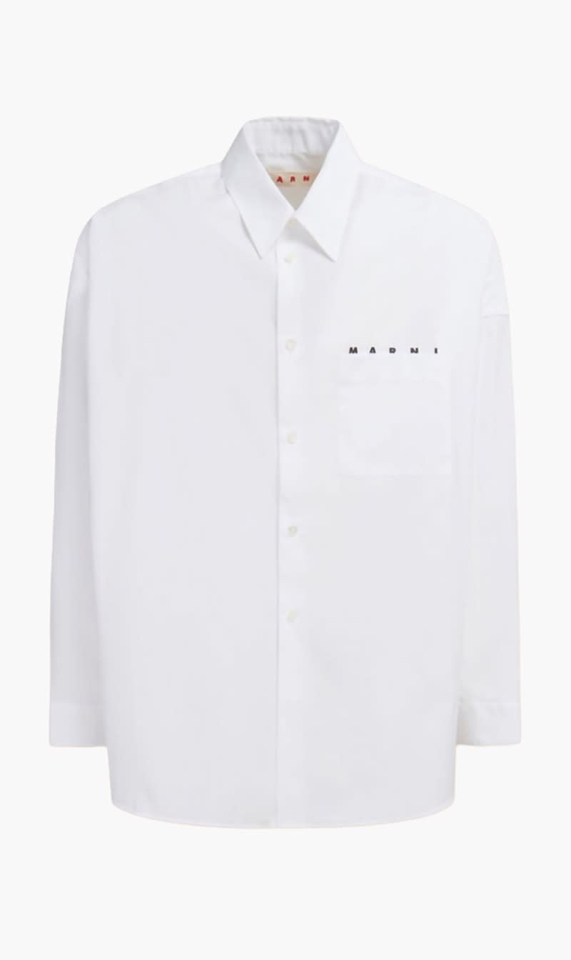 

Marni White Organic Shirt With Logo for Men | The Deal Outlet