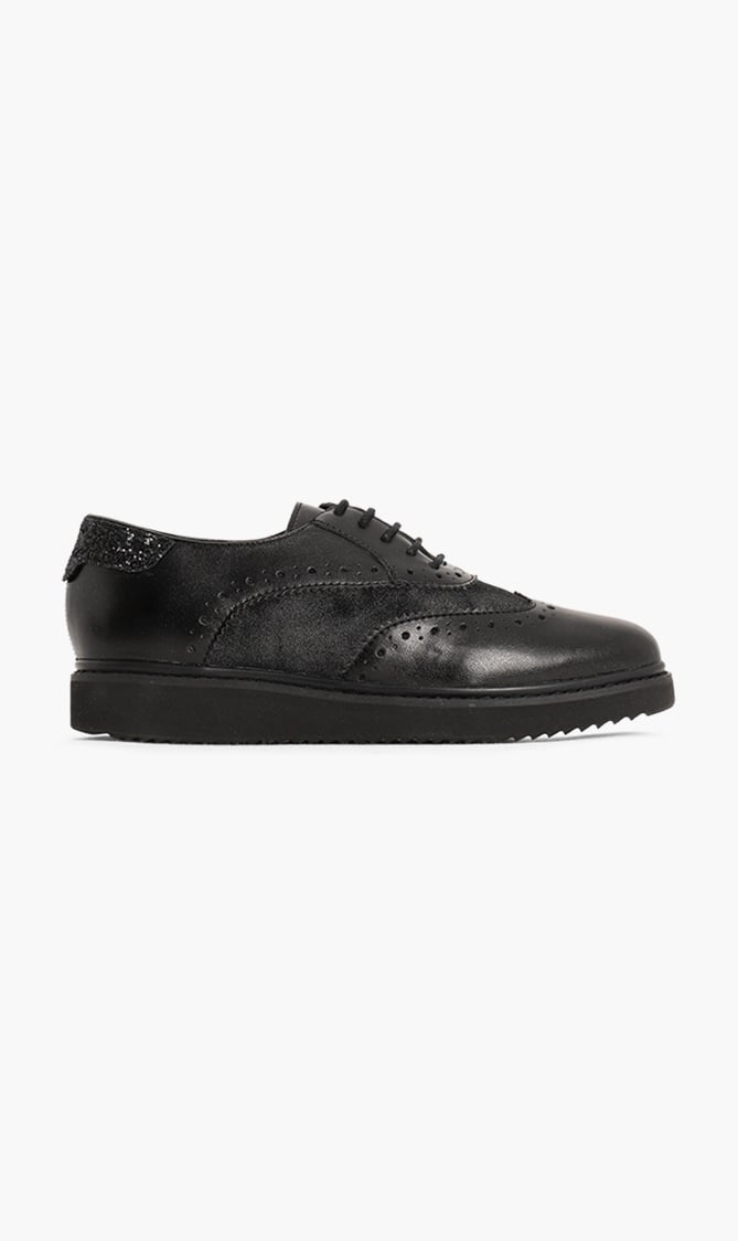 

Geox Black Thymar Leather Oxford for Women | The Deal Outlet