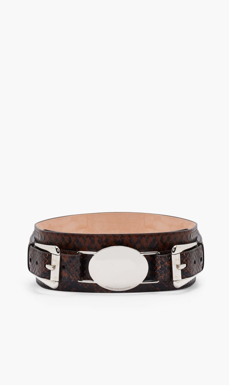 

Michael Kors Brown Gloria Belts Double Buckle Hip Belt for Women | The Deal Outlet