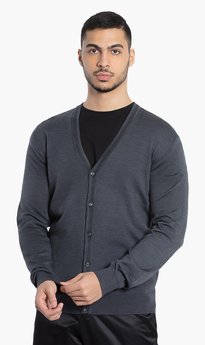 

VERSACE Logo Trim Cardigan