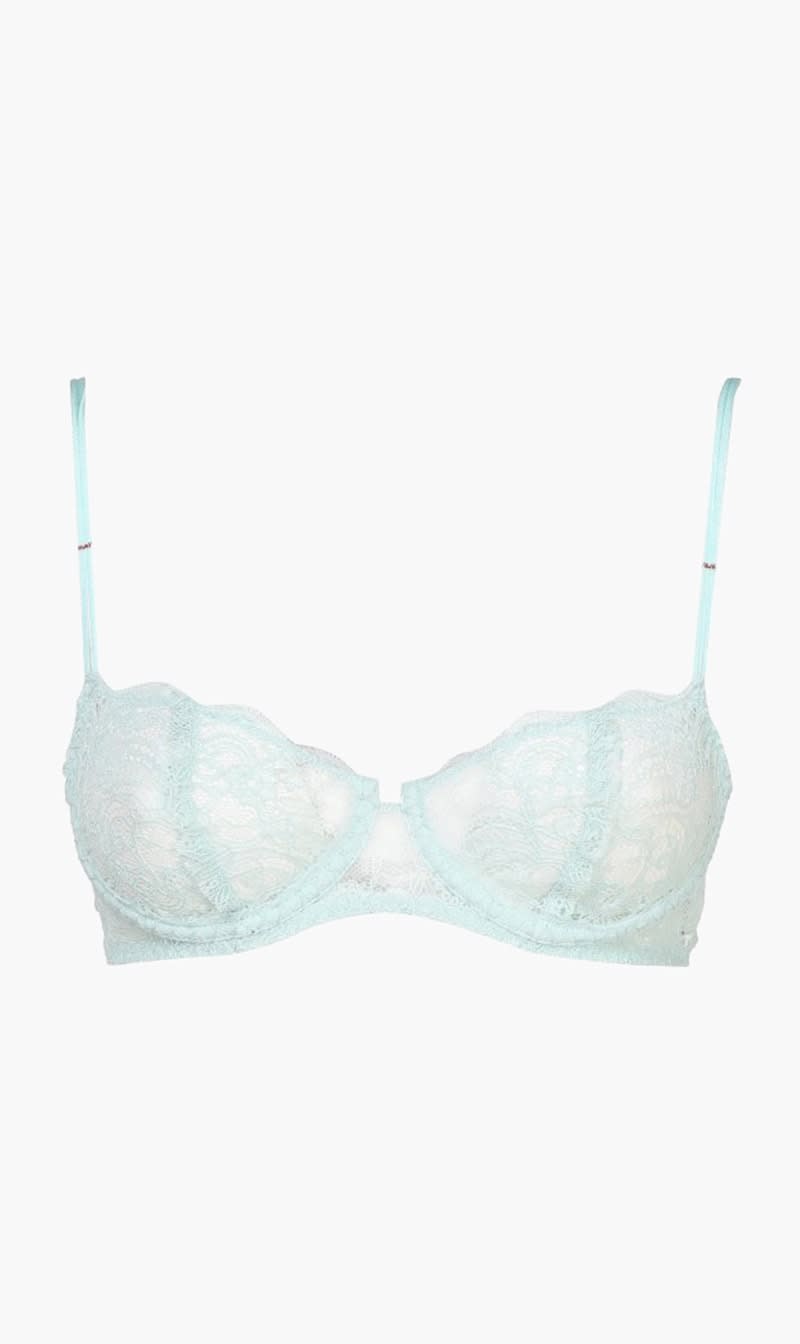 

Maison Margiela Blue Contrast Stitch Lace Bra for Women | The Deal Outlet