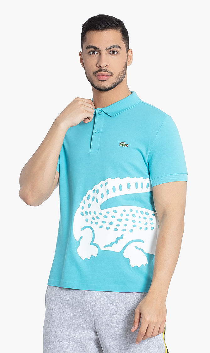 

Lacoste Oversized Crocodile Print Polo Shirt