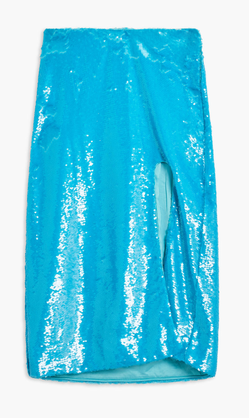 

Ganni Blue Sequins Skirt for Women | The Deal Outlet