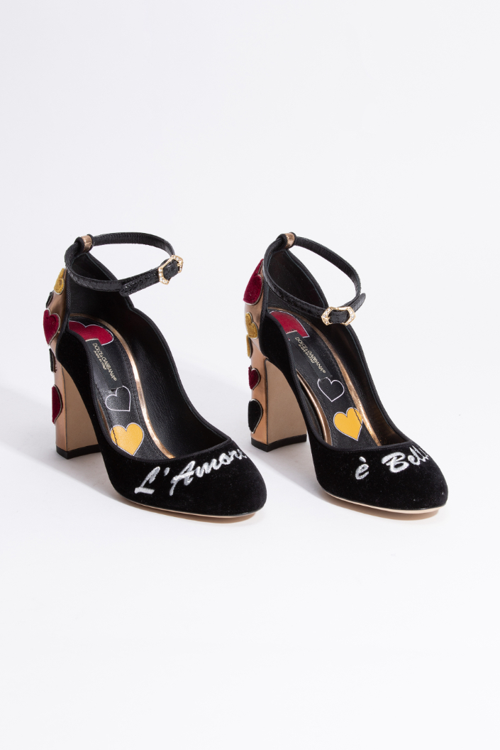 

Dolce&gabbana Velvet Patch High Heel Shoe