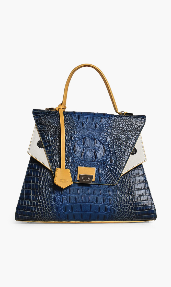 

Jadise Croc Leather Top Handbag