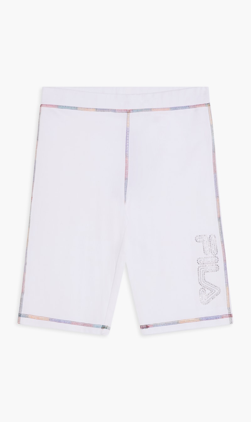 

Fila White Biker Pants With Contrast Stitching for Women | The Deal Outlet