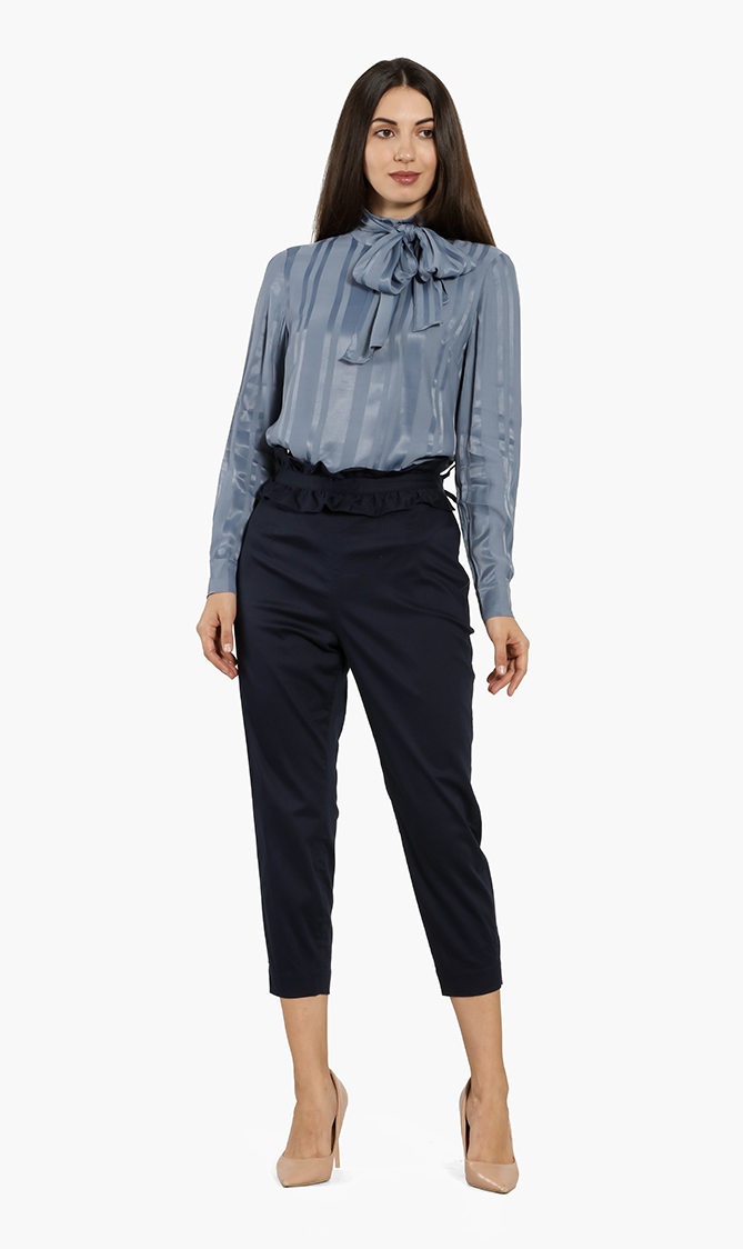 

Saleana Ruffle Waist Tapered Trouser