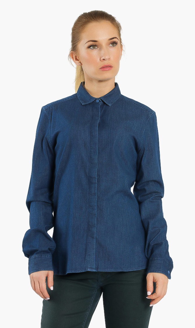 

Solid Cotton Long Sleeves Shirt, Blue