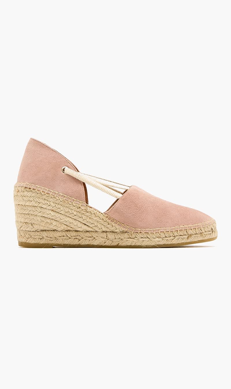 Pink Espadrille Elastic Side - Blush Suede for Women