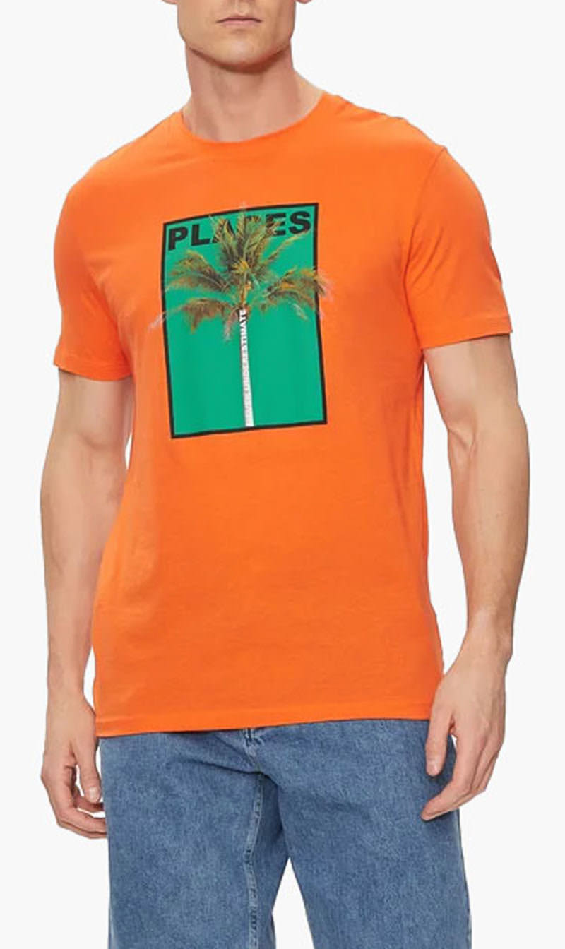 Orange United Colors Of Benetton Beige Lightweight Cotton T-shirt for Men