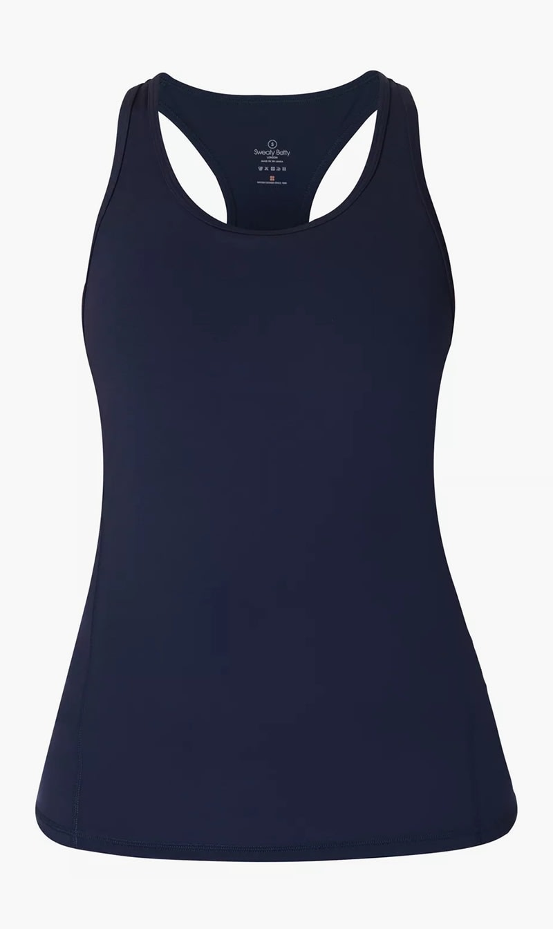 

Sweaty Betty Blue Power Medium Impact Gym Tank for Women | The Deal Outlet