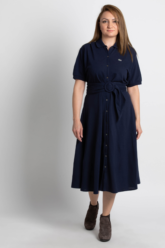 

LACOSTE Buttoned Navy Polo Dress