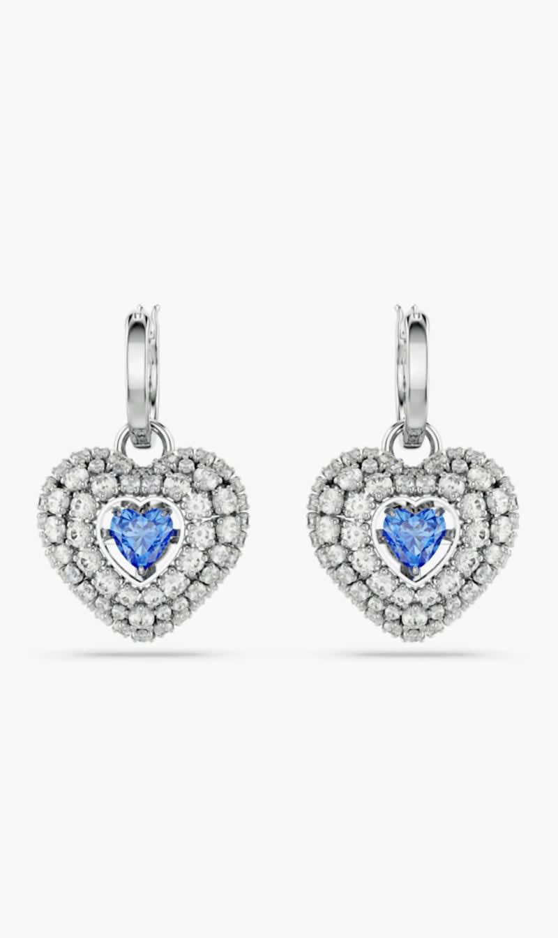 

Swarovski Blue Hyperbola Drop Heart Earrings for Women | The Deal Outlet
