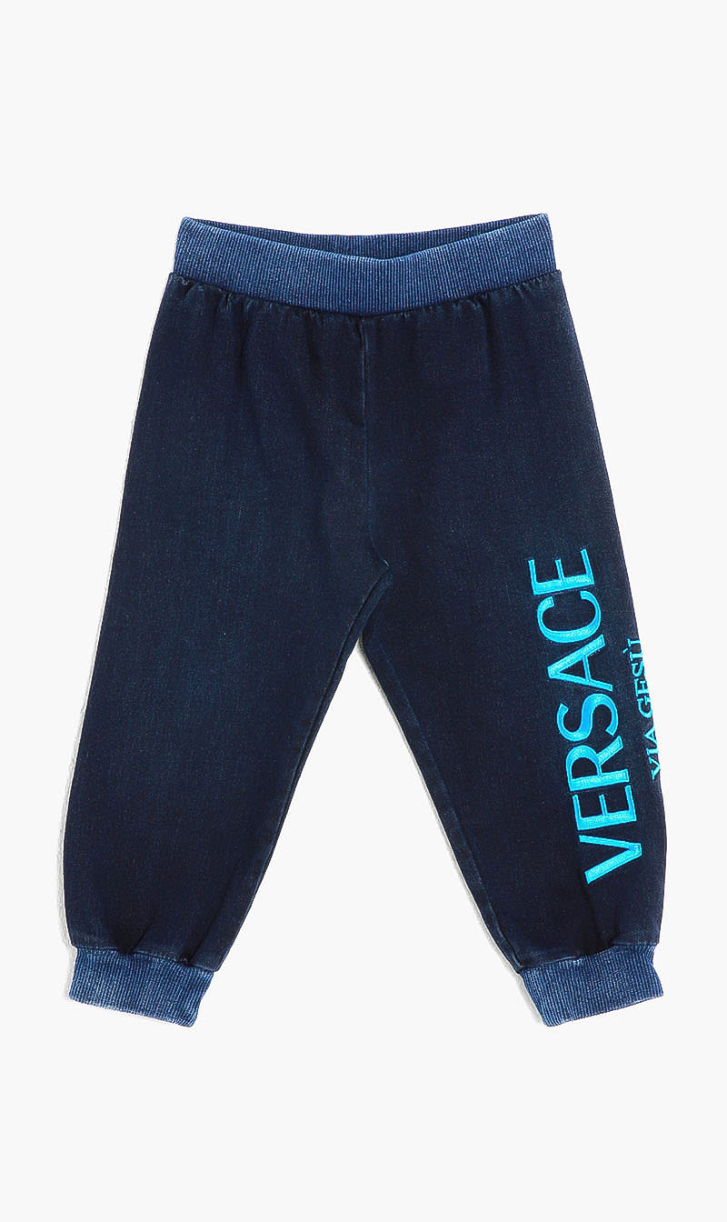 

Versace Blue Sweatpant + Logo Embroidery for Boys | The Deal Outlet