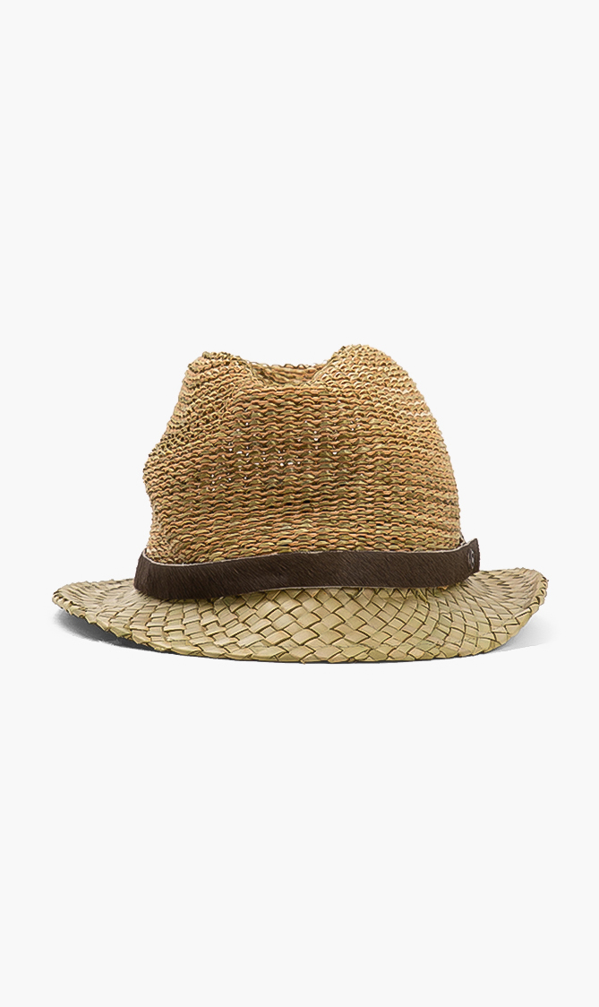 

Woven Fedora Hat, Green