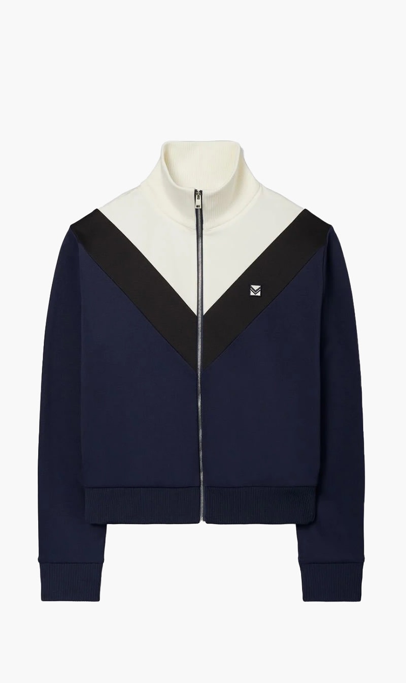 

Tory Burch Blue Tory Sport Nylon Chevron Track Jacket for Women | The Deal Outlet