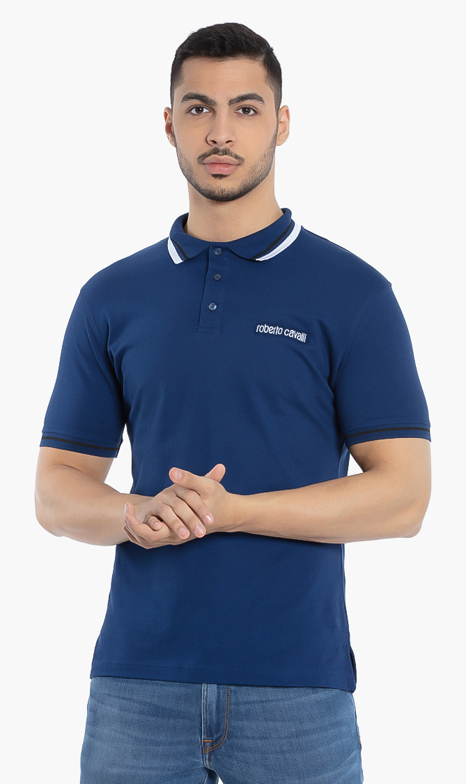 

Roberto Cavalli Contrast Stripes Trim Polo Shirt