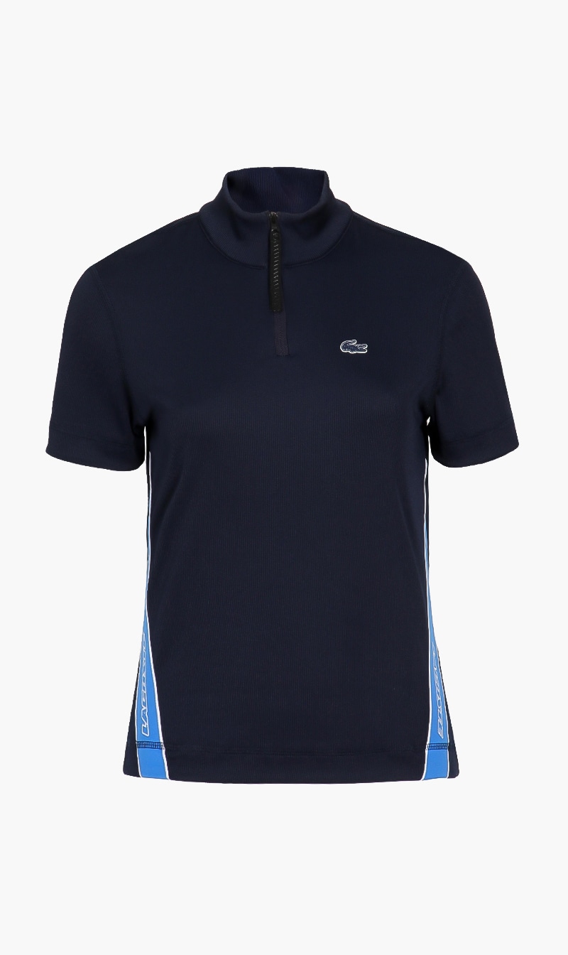 

Lacoste Blue Classic Zip Polo for Women | The Deal Outlet