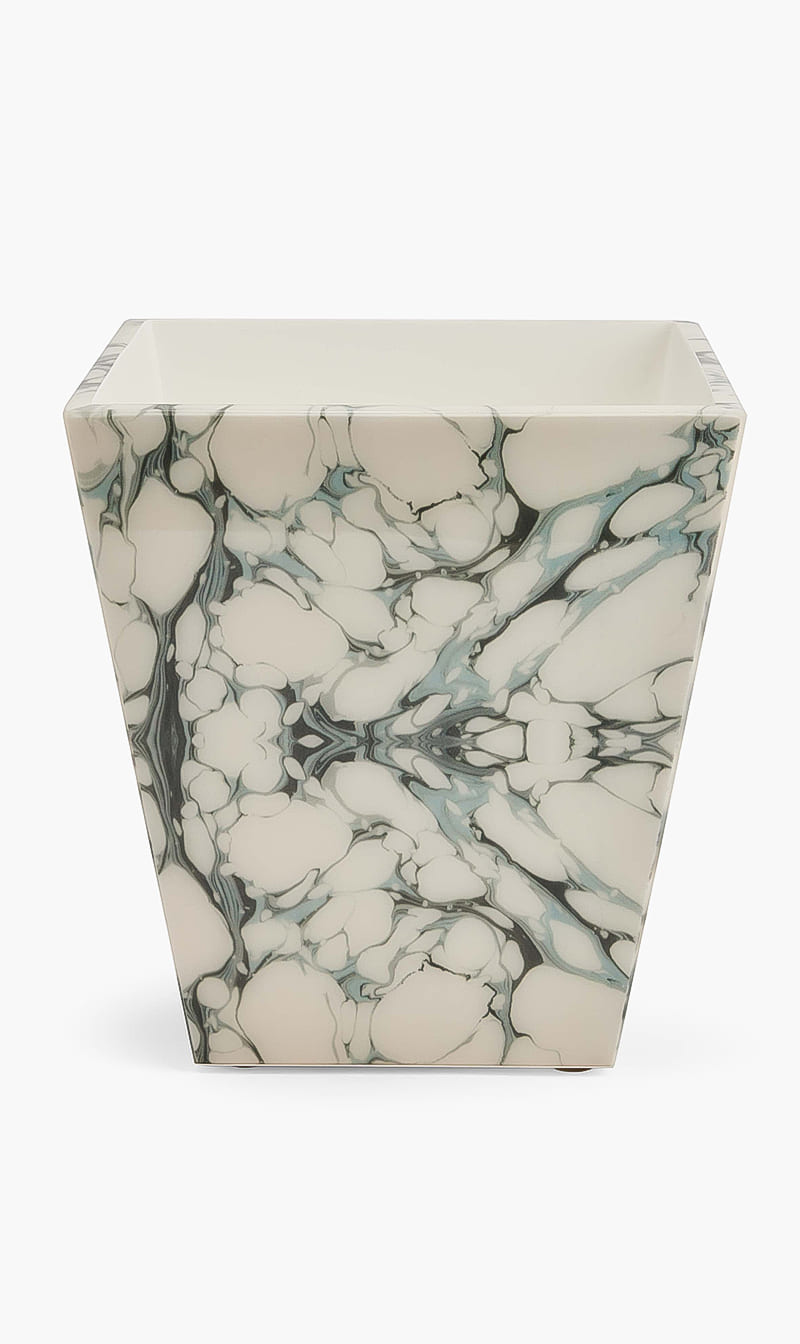 

Cream Carrara Lacquer Rubbish Bin, White
