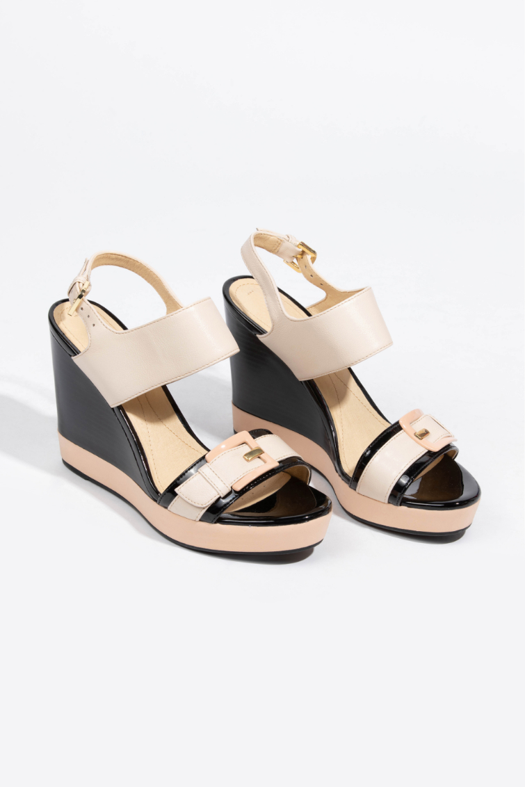 

Geox Janira Leather Wedge Sandals
