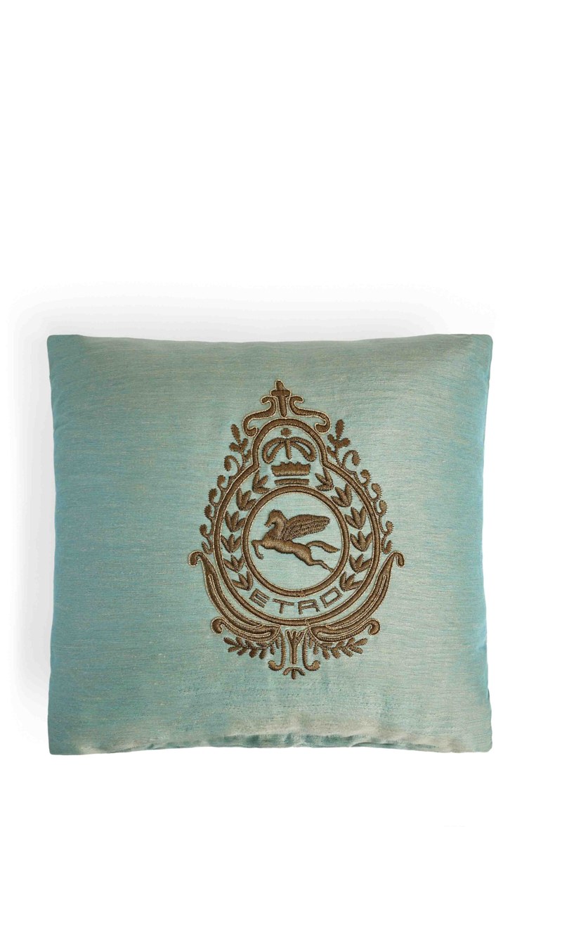 

Etro Green Crest Embroidered Cushion | The Deal Outlet
