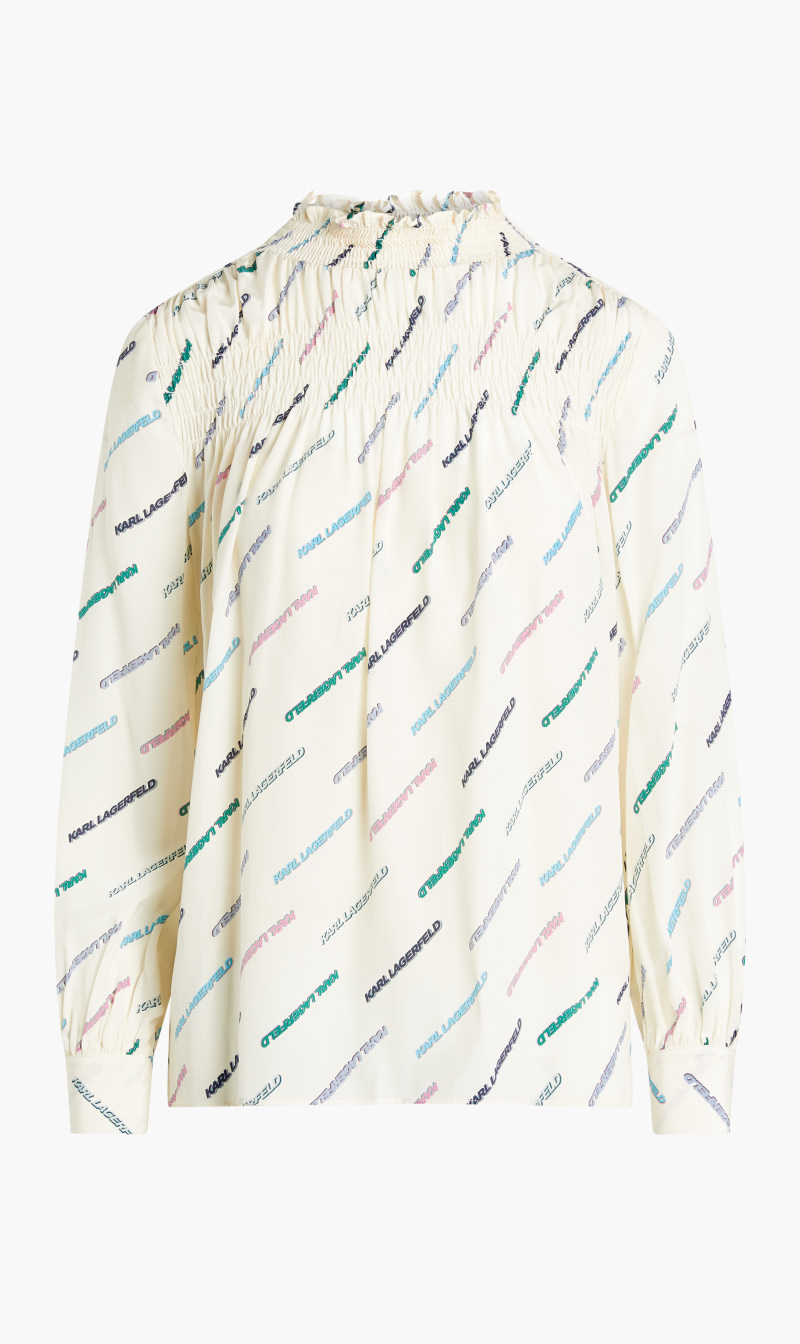 

Blouse With Logo Print, White