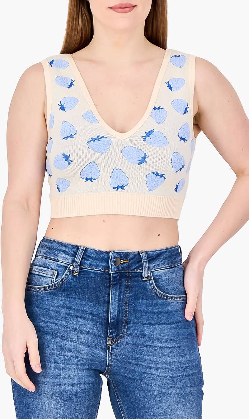 United Colors Of Benetton Multi-color V Neck Embroidered Sleeveless Tank for Women