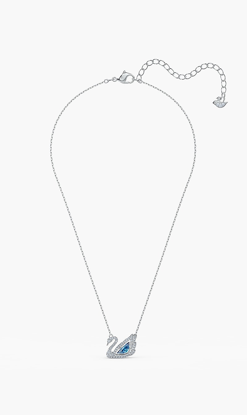 

Swarovski Dancing Swan Necklace, Blue, Rhodium Plated