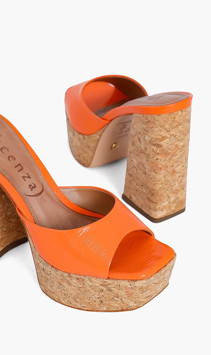 

Vicenza Orange Glossy Wedges for Women | The Deal Outlet