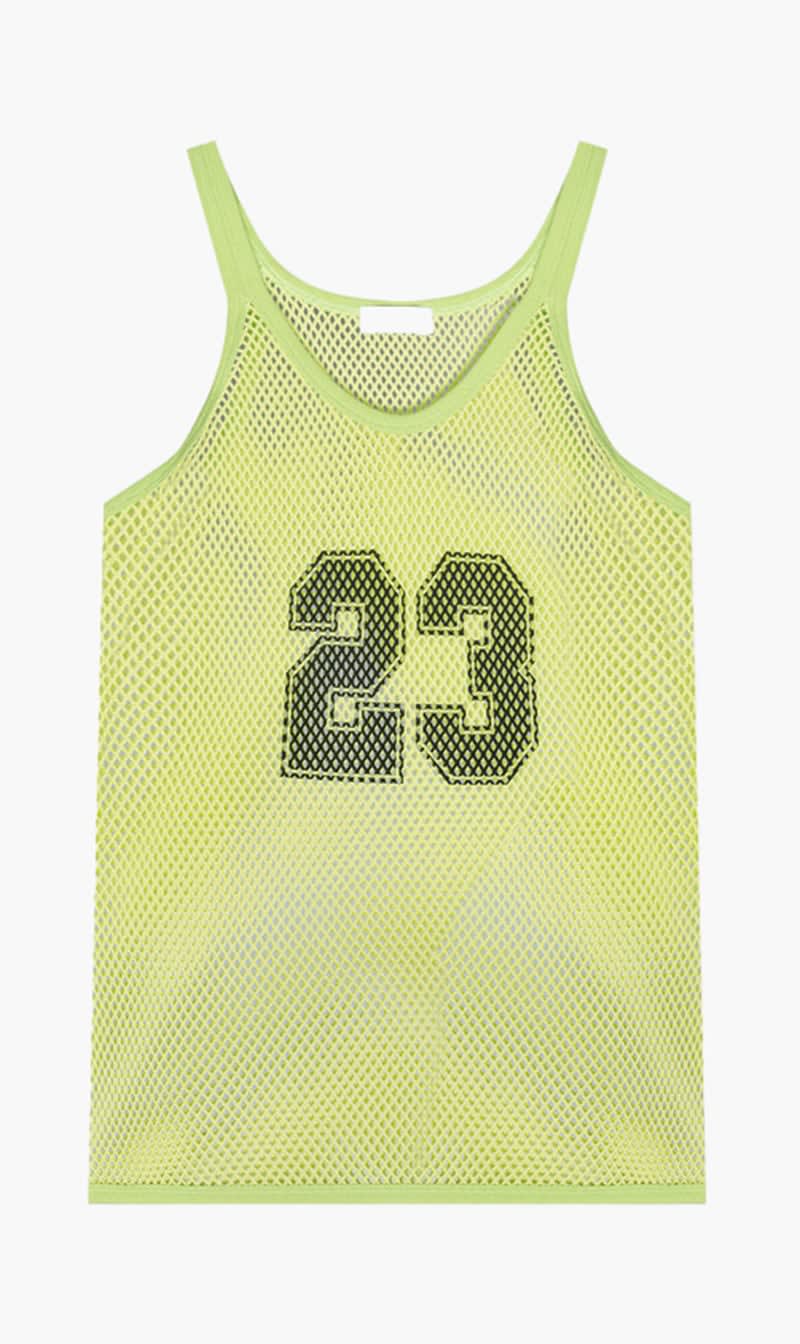 

Off-white Green 23 Logo Net String Vest Sharp Green Bla for Men | The Deal Outlet