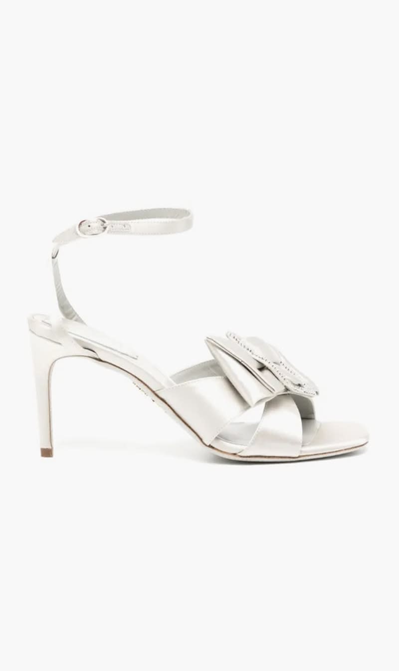 

Rene Caovilla Grey Lisa Silver Sandals for Women | The Deal Outlet