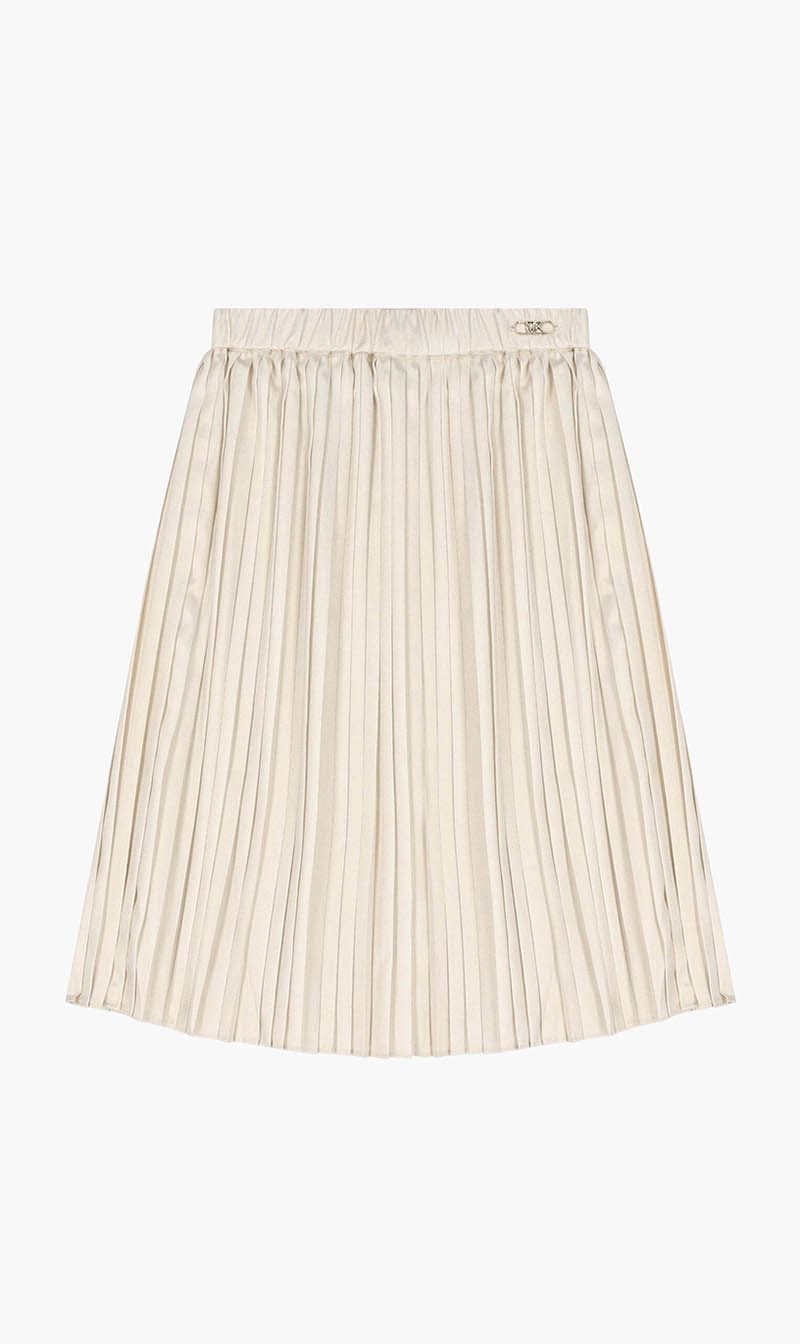 Michael Kors Gold Logo Pleated Skirt for Girls