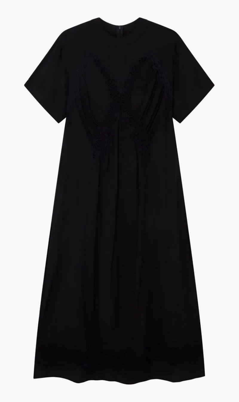 

Stella Mc Cartney Black Lace-detail Silk Dress for Women | The Deal Outlet