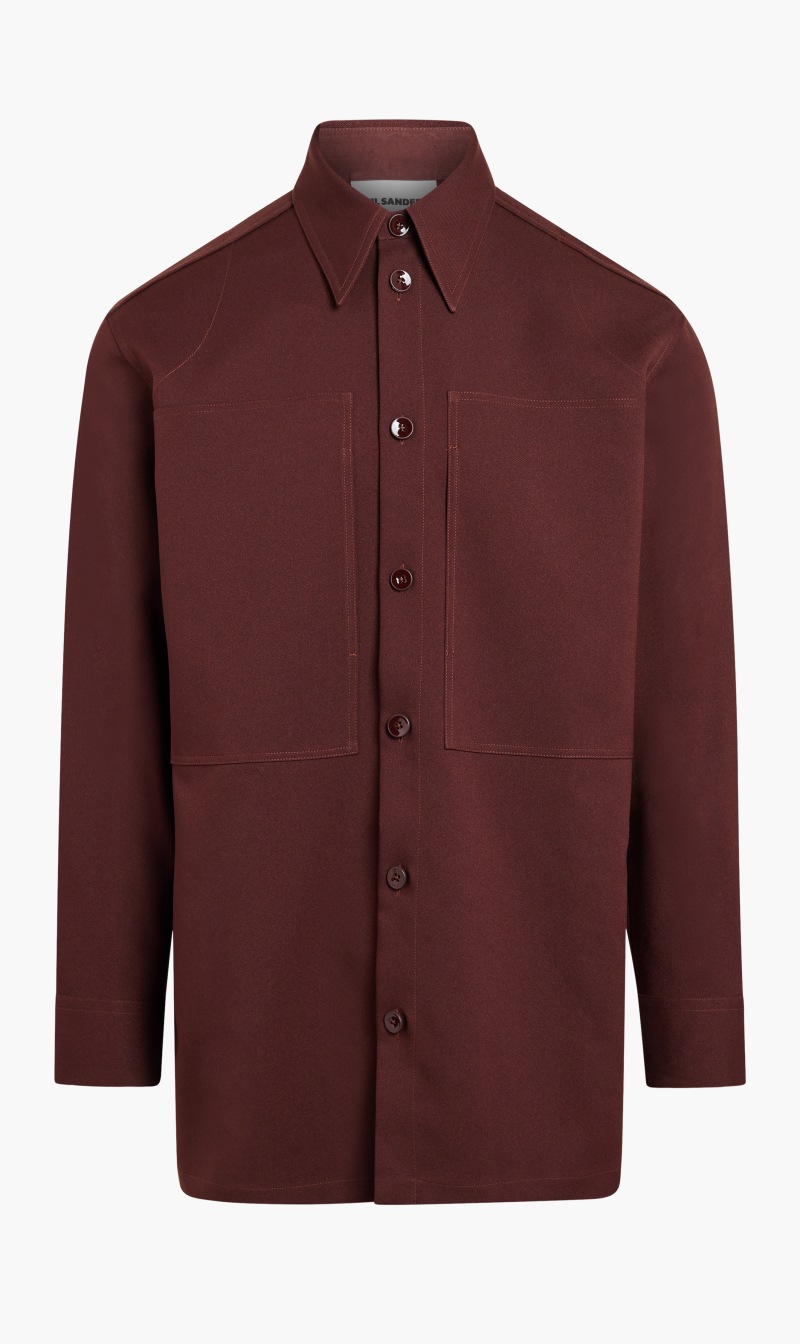 

Jil Sander Brown Recycled Gabardine Shirt for Men | The Deal Outlet
