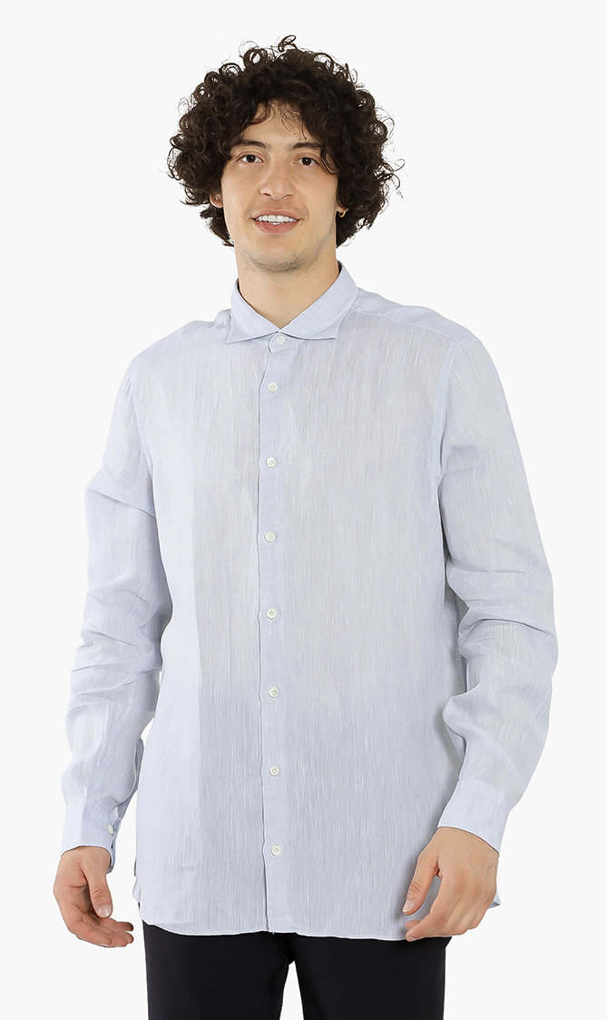 

Pal Zileri Plain Linen Long Sleeves Shirt