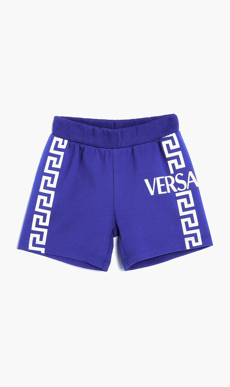 

Versace Blue Bb Shorts Jersey Greca Stripe Versace for Girls | The Deal Outlet