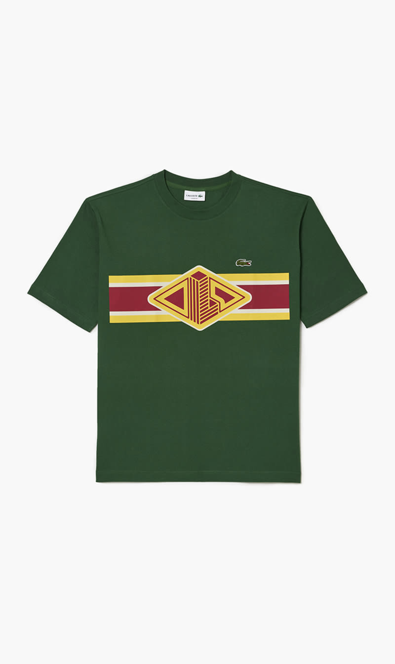 

Lacoste Green Neck Loose Fit Printed T-shirt for Men | The Deal Outlet