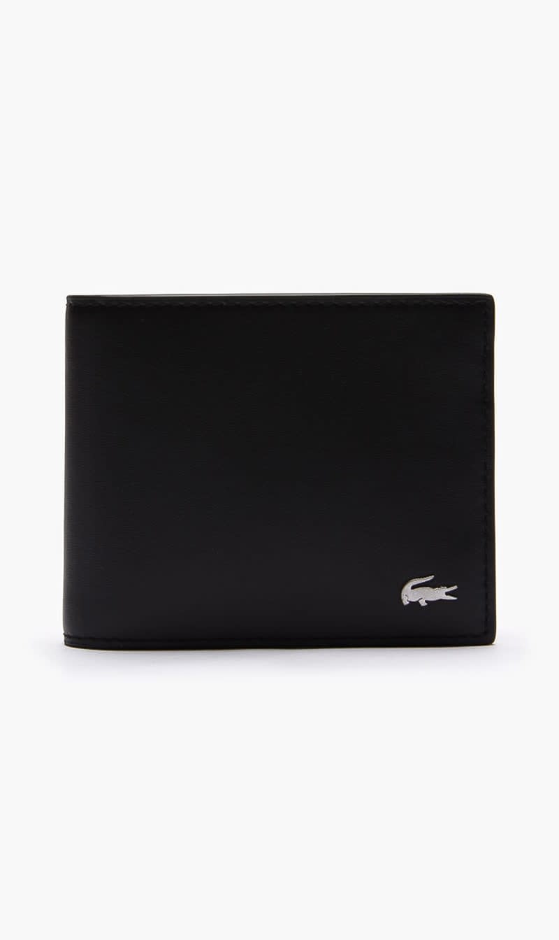 

Lacoste Black Embossed Leather Fitzgerald Billfold for Men | The Deal Outlet