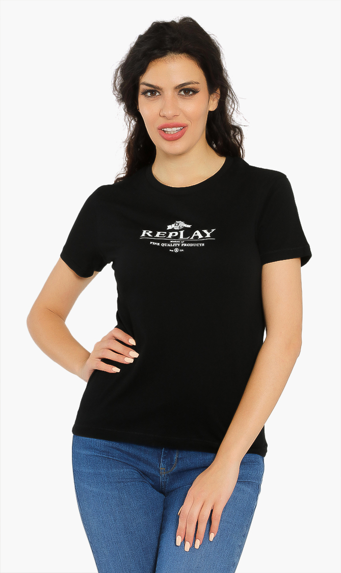 Cotton Logo Jersey T-shirt, Black