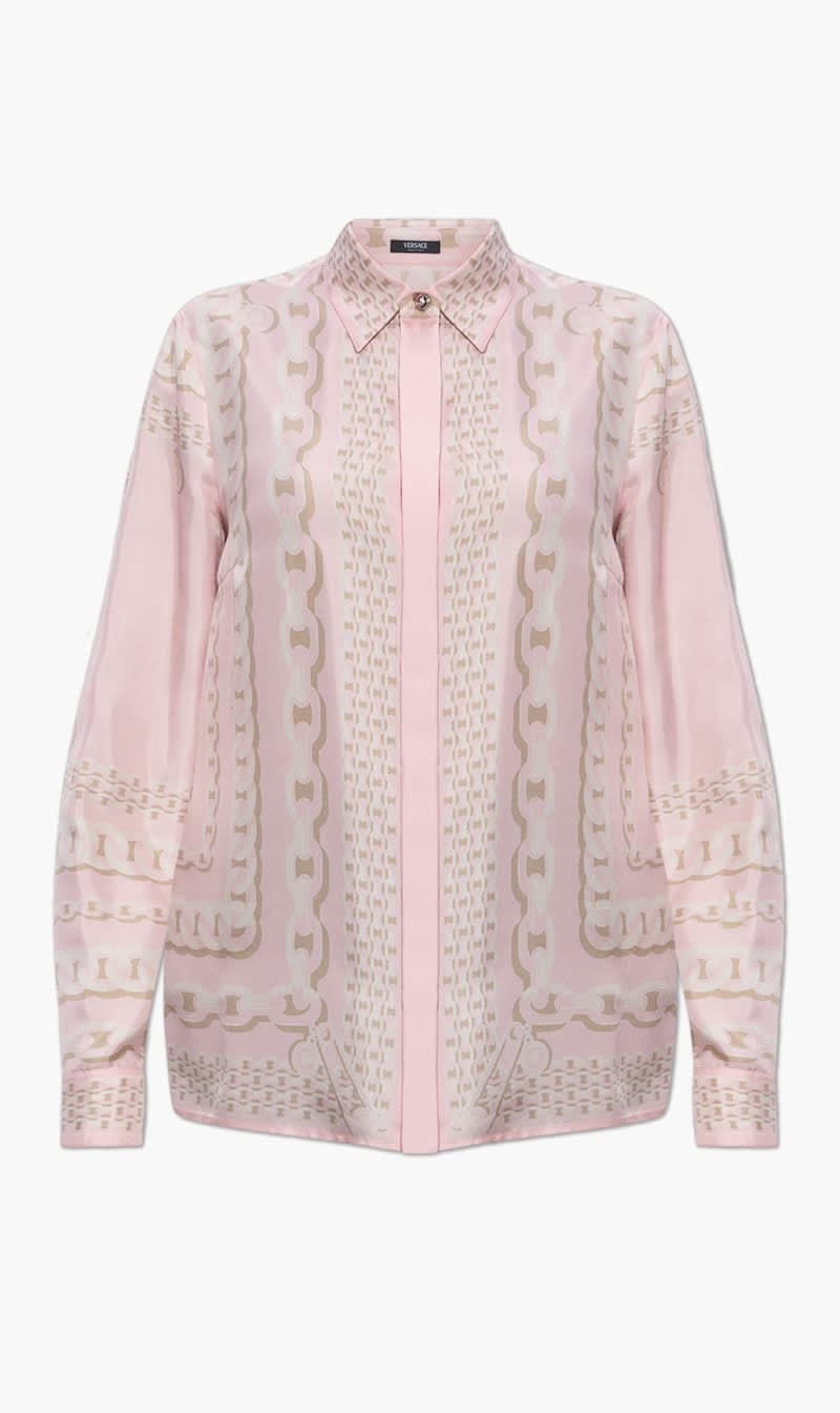 

Versace Pink formal Shirt Versace Treasure Foulard On Silk Twill for Women | The Deal Outlet
