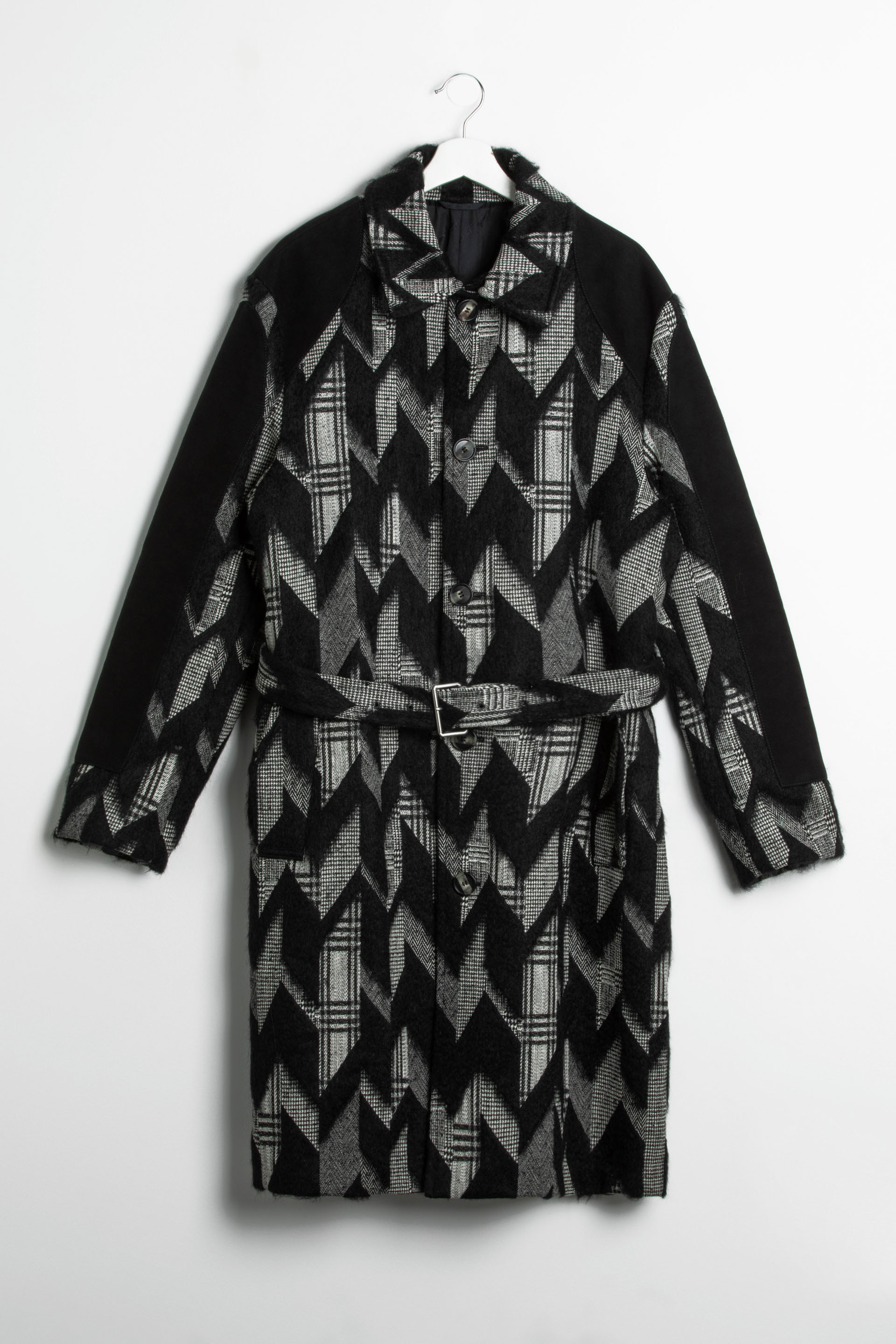 

Chevron Jersey Jacket Dress, Black