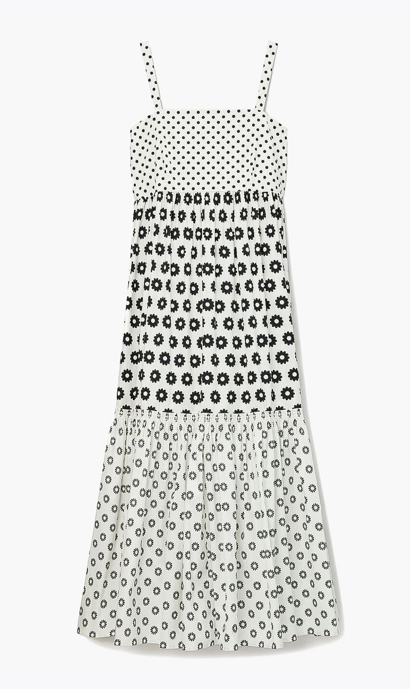 

Tory Burch White Printed Cotton Sun Dress for Women | The Deal Outlet