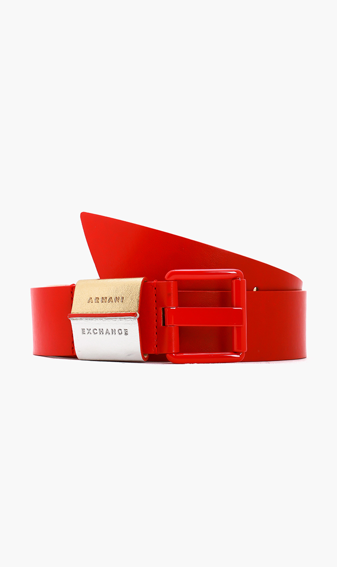 

Emporio Armani Smooth Broad Leather Tongue Belt