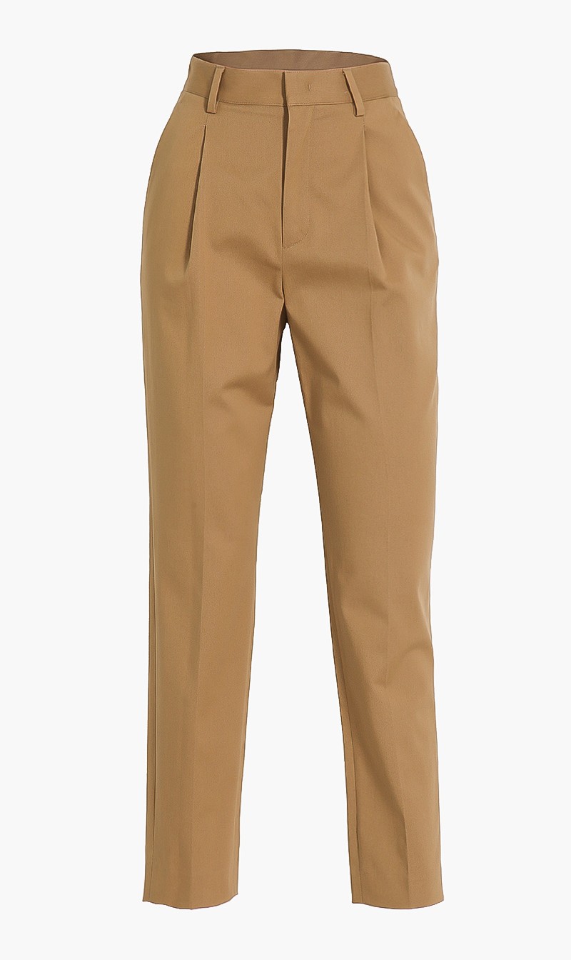 

Straight Leg Tailored Pants, Beige