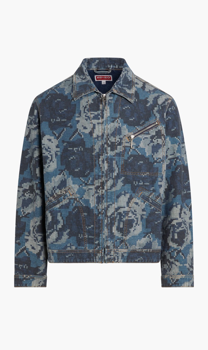 

Kenzo Blue Kenzo Pixel Denim Jacket for Men | The Deal Outlet